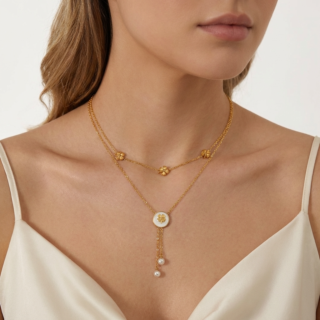 Alba Clover Layered Necklace