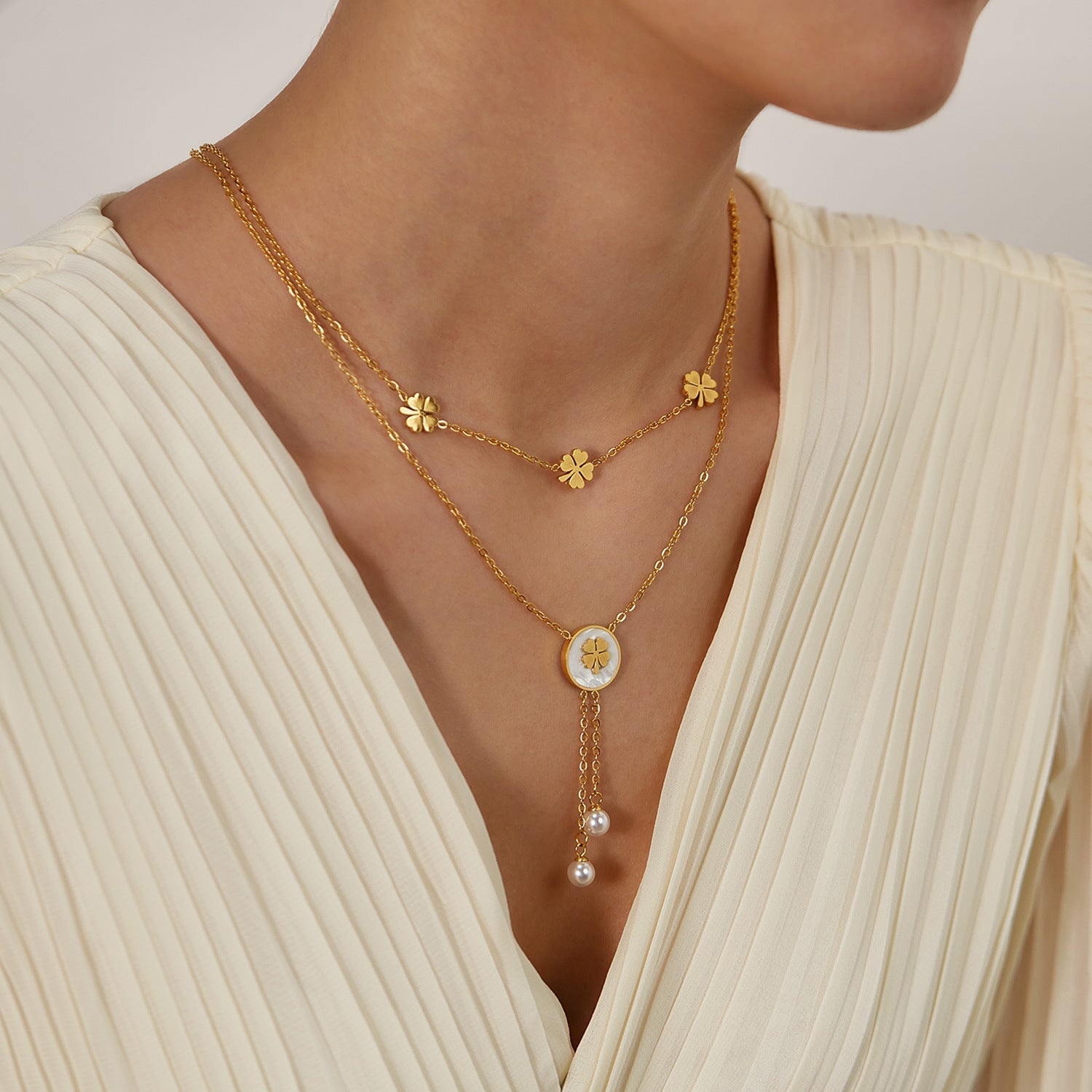 Alba Clover Layered Necklace
