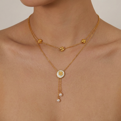 Alba Clover Layered Necklace