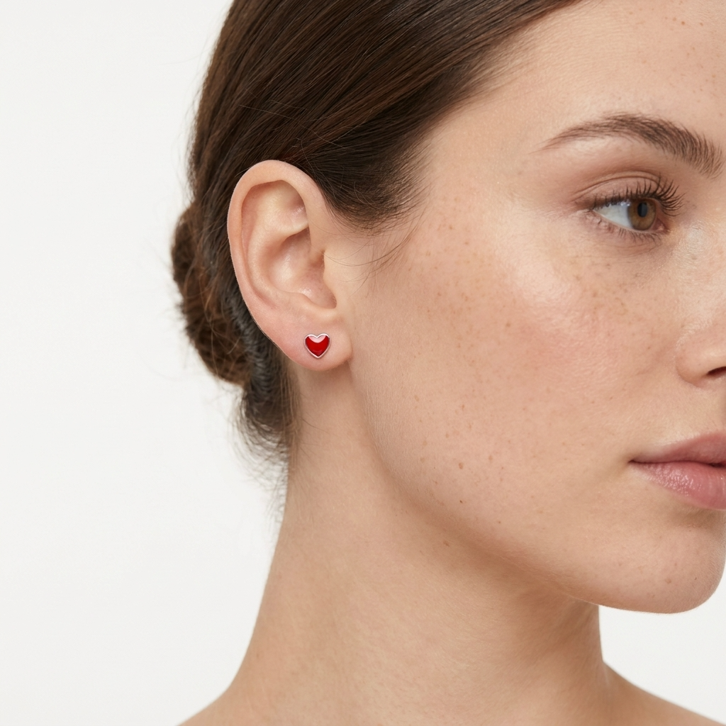 Alba Heart Sterling Silver Studs