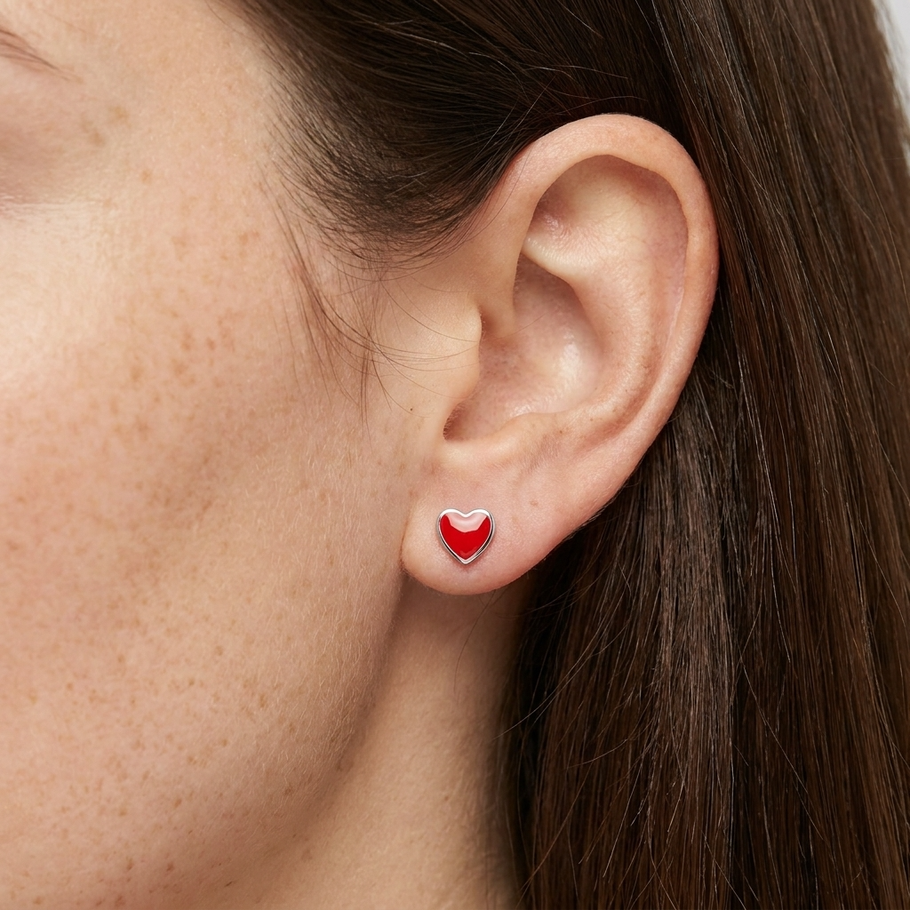 Alba Heart Sterling Silver Studs