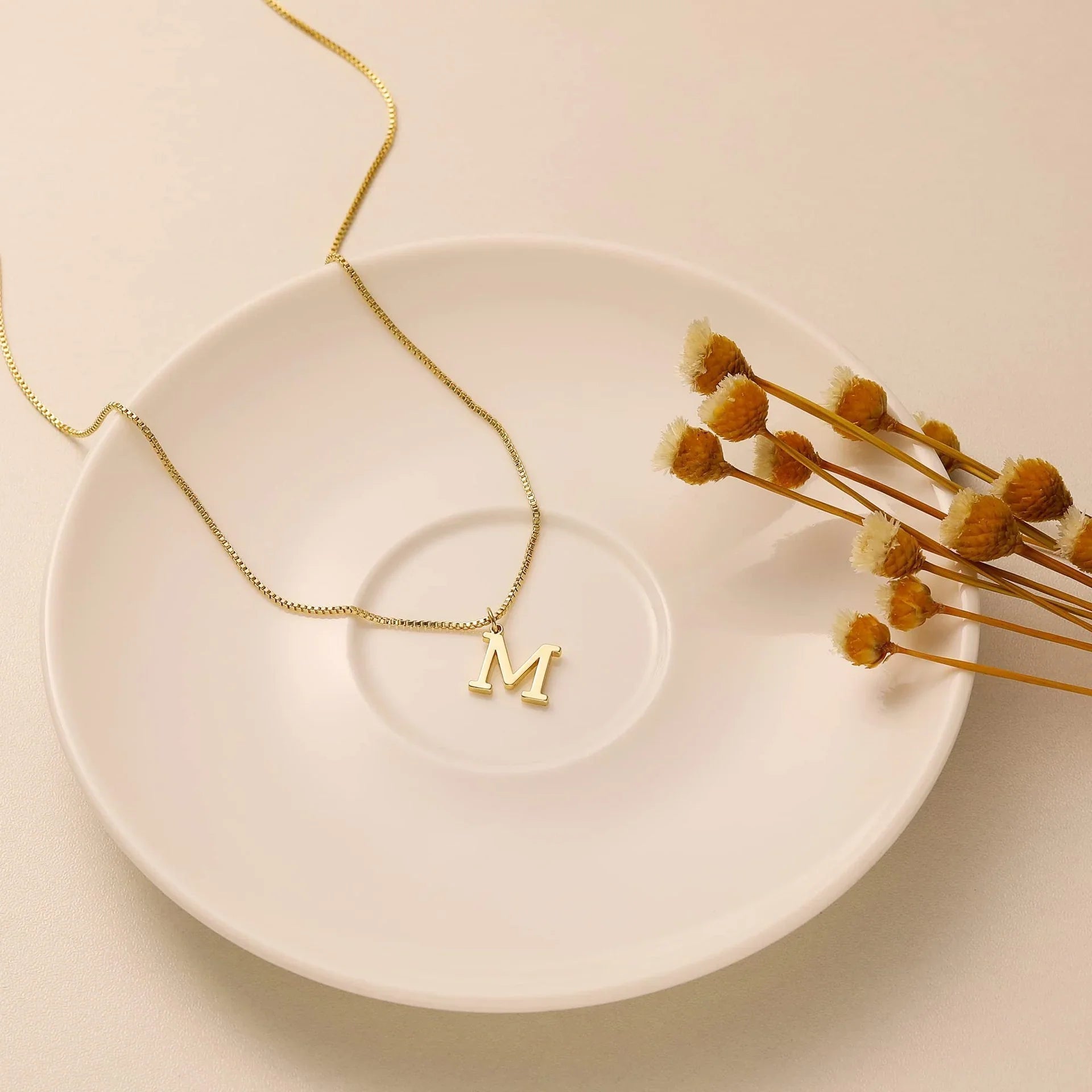 Amber Initial Necklace