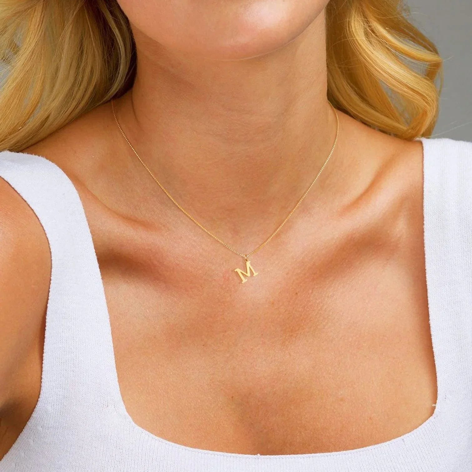 Amber Initial Necklace