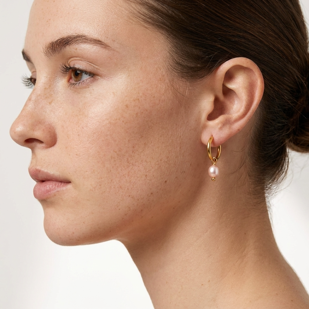 Arielle Pearl Gold Earrings