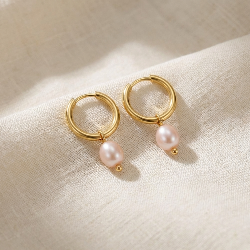 Arielle Pearl Gold Earrings