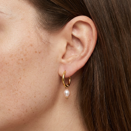 Arielle Pearl Gold Earrings
