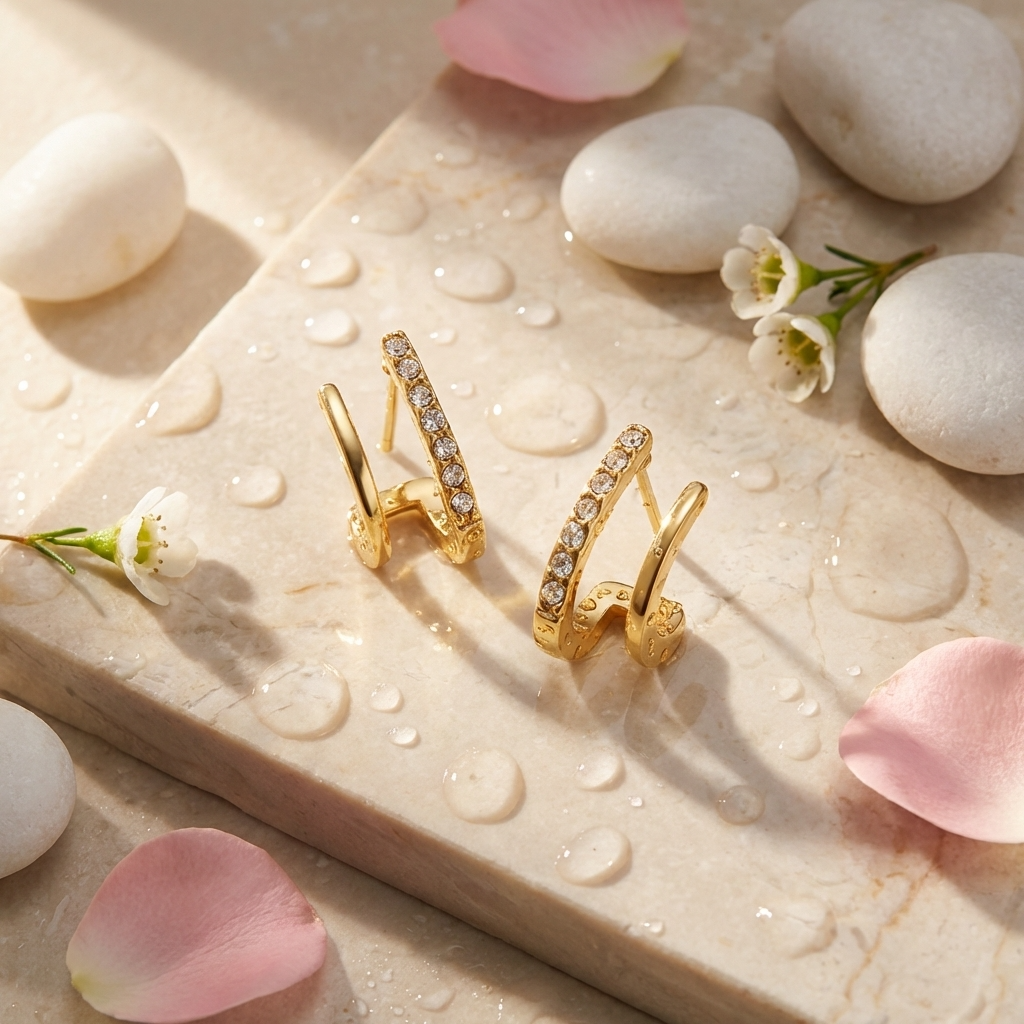 Aurora Crystal Curve Earrings