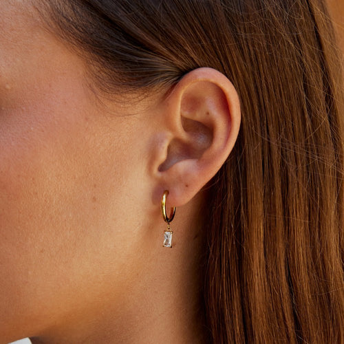 Avery White Crystal Drop Earrings