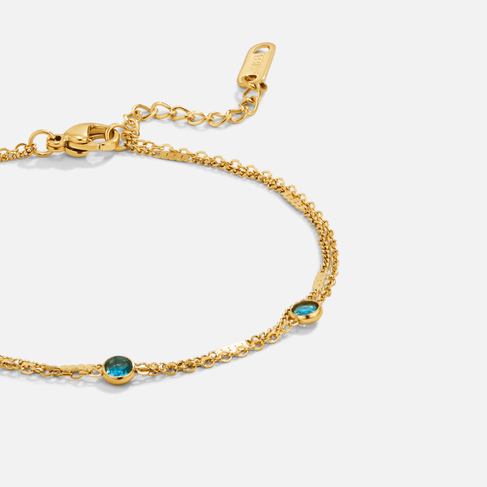 Blue Crystal Layered Bracelet