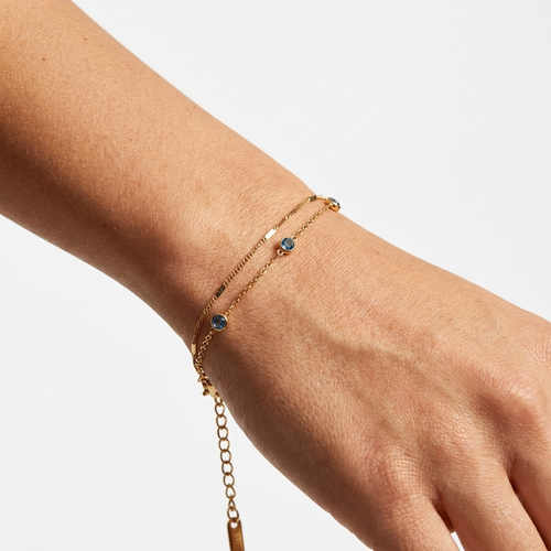 Blue Crystal Layered Bracelet