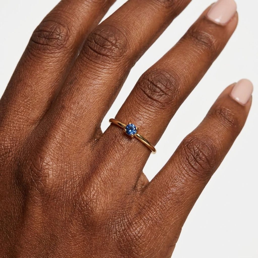 Blue Topaz Birthstone Ring