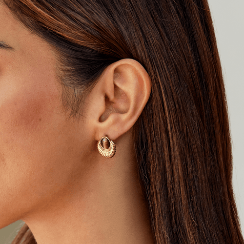 Bohemia Gold Tiger Eye Earrings