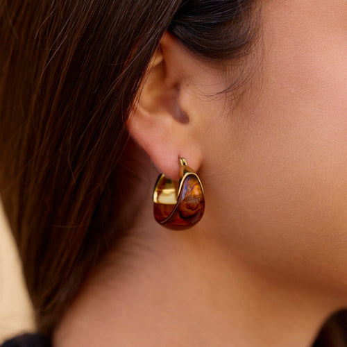 Brown Tahiti Hoop Earrings