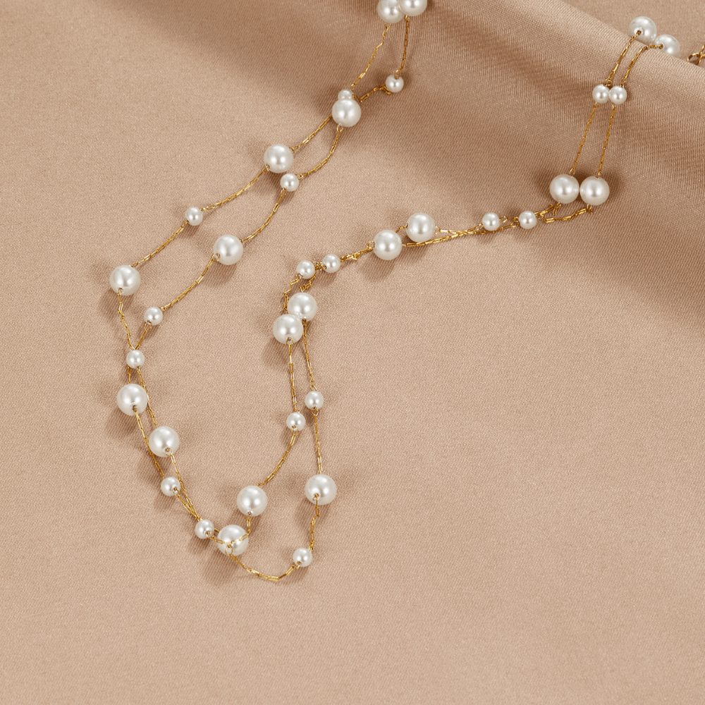 Calla Pearl Layered Necklace