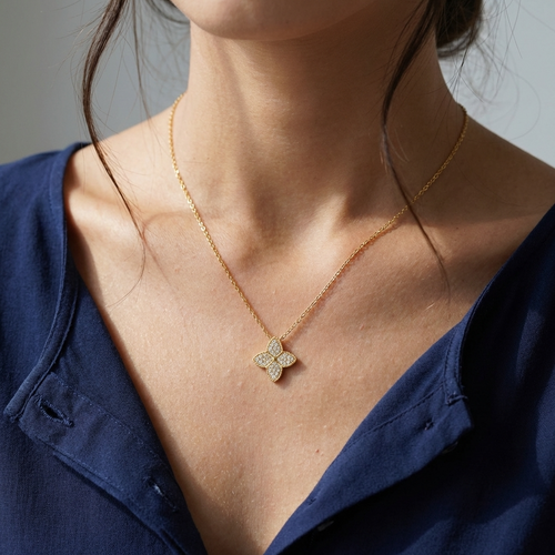Camille Moissanite Clover Necklace