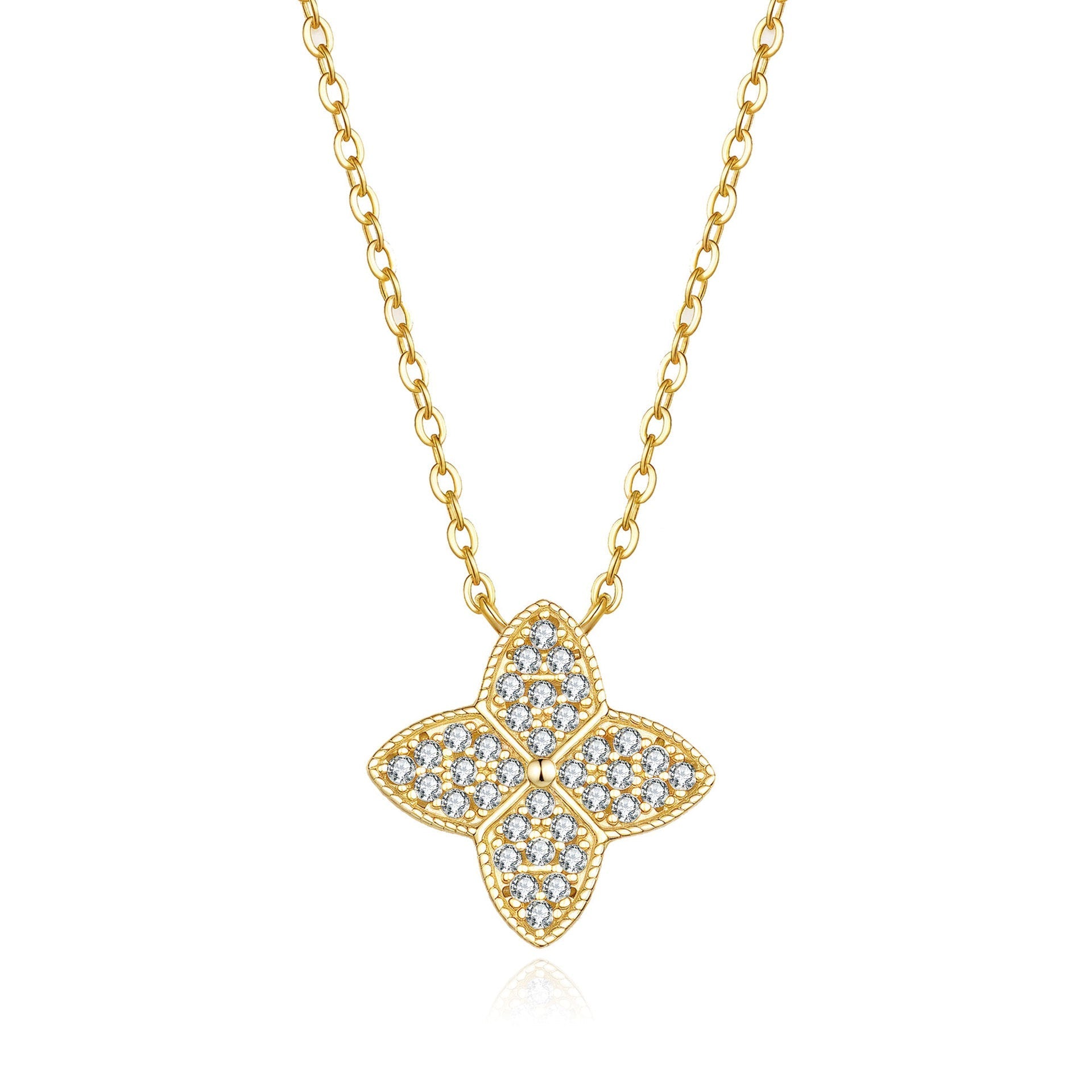 Camille Moissanite Clover Necklace