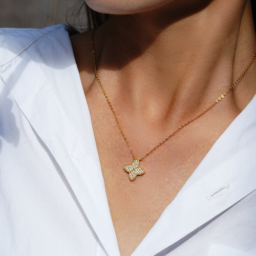 Camille Moissanite Clover Necklace