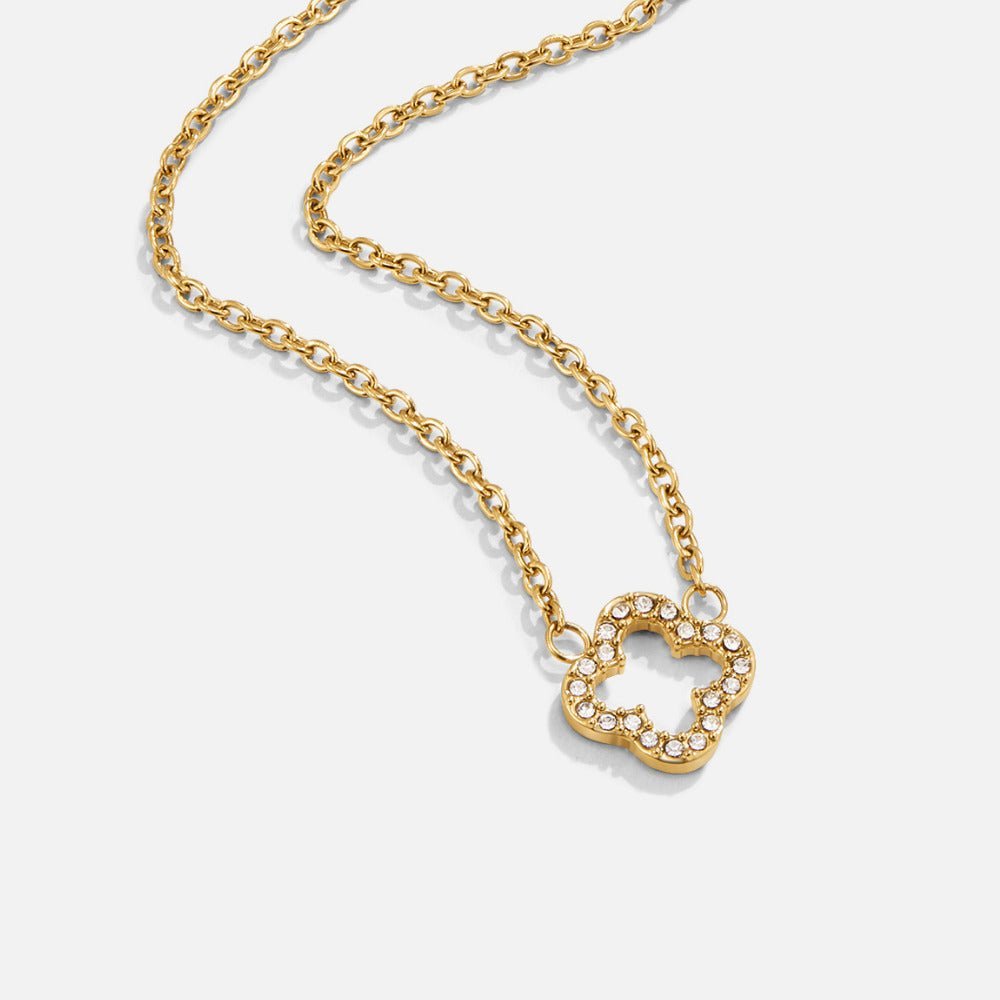 Celine Sparkle Clover Necklace
