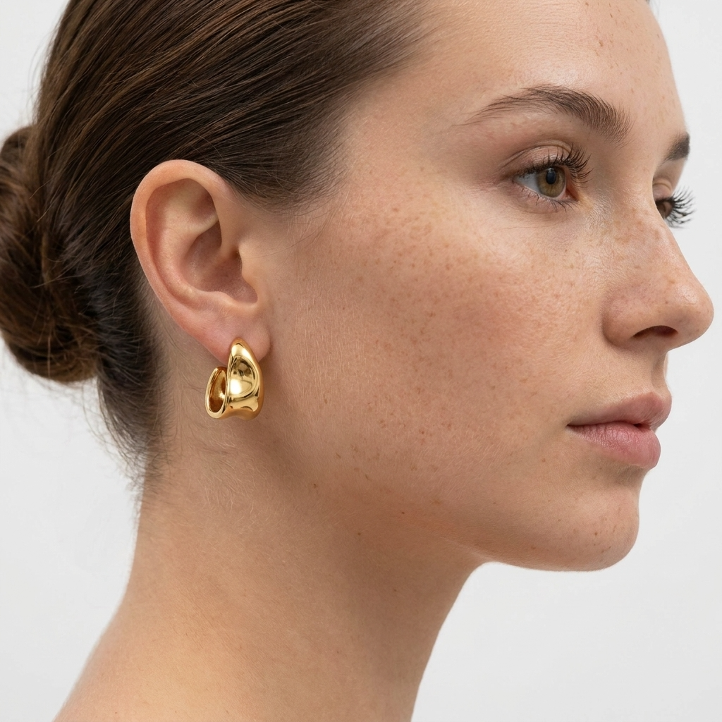 Chloe Gold Wavy Hoops