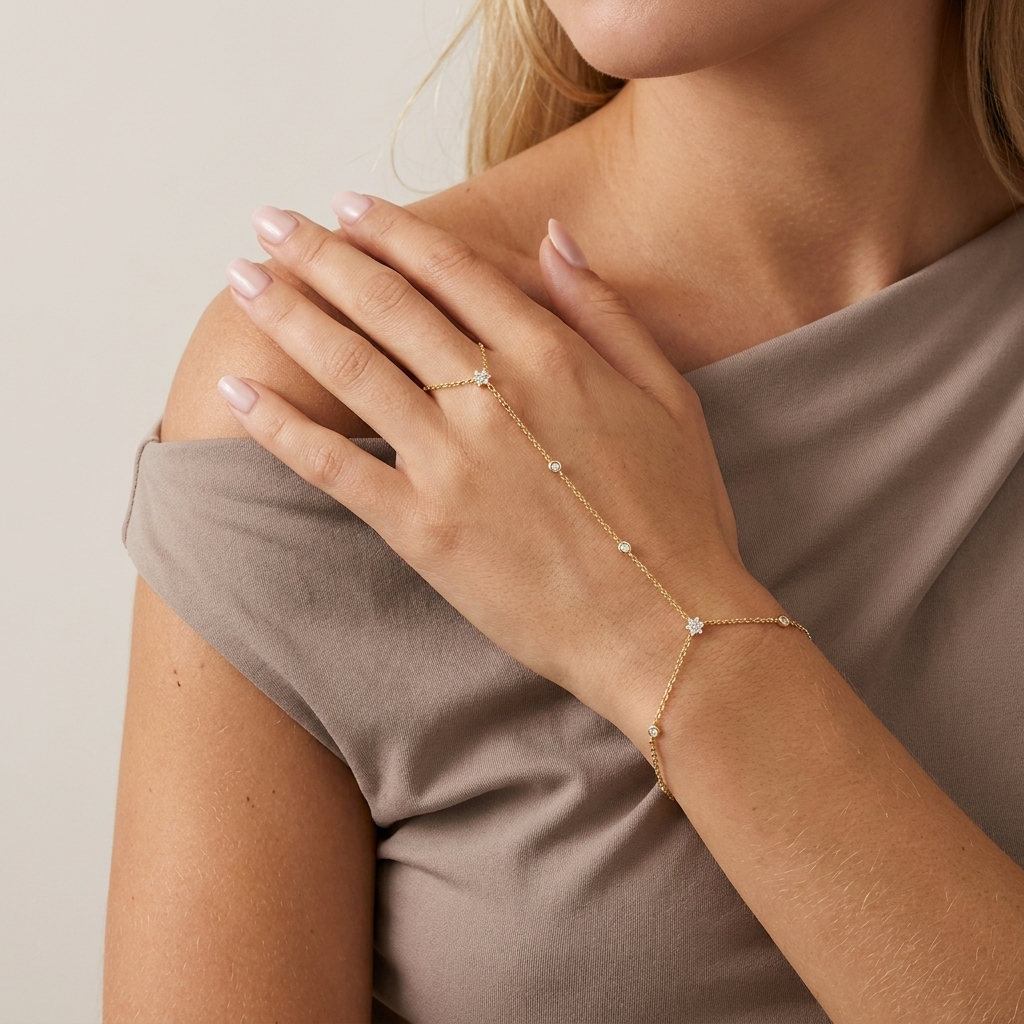 Clara Crystal Cluster Hand Chain
