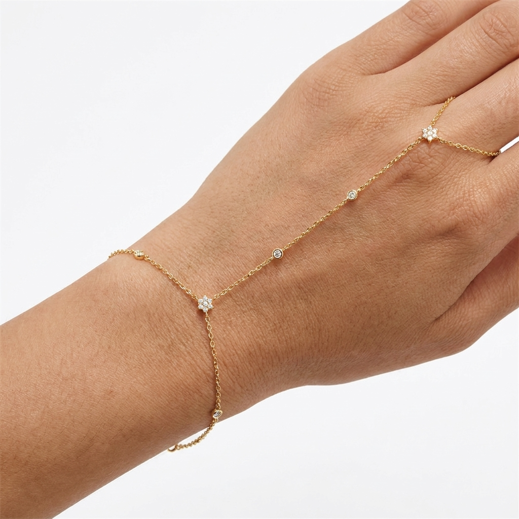 Clara Crystal Cluster Hand Chain