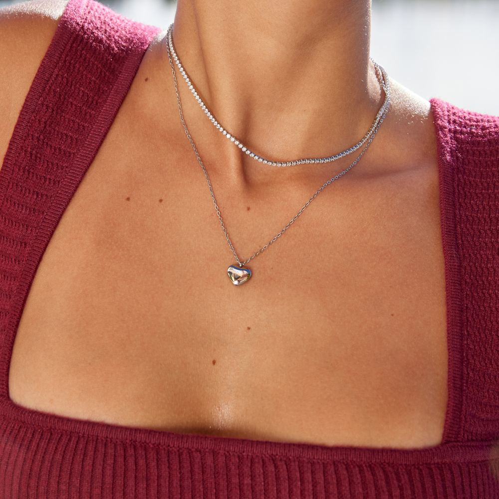 Cordelia Silver Crystal Necklace