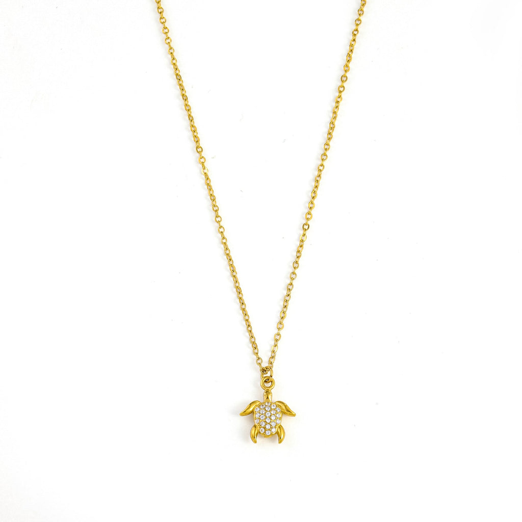 Crystal Honu Gold Necklace