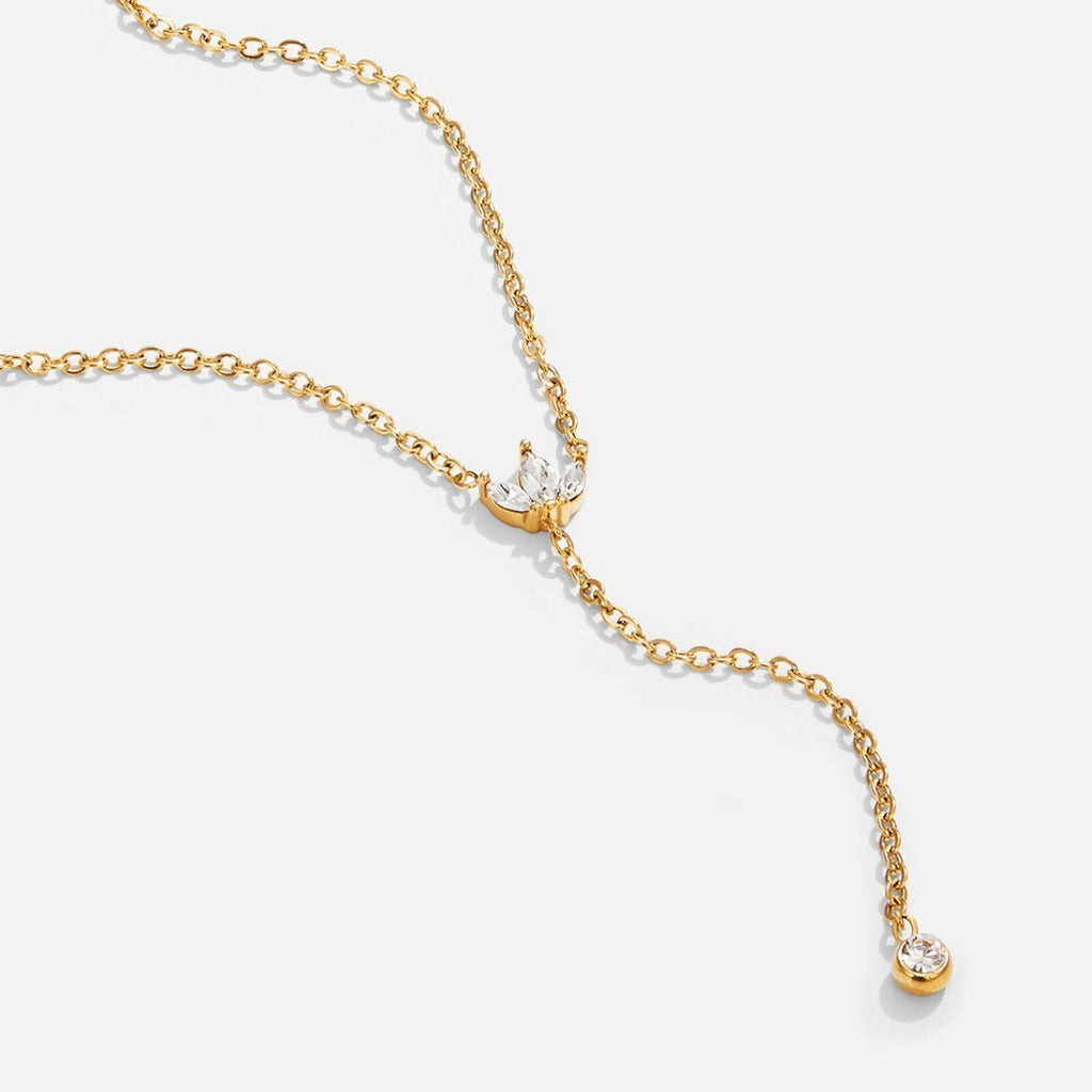 Crystal Lariat Drop Necklace
