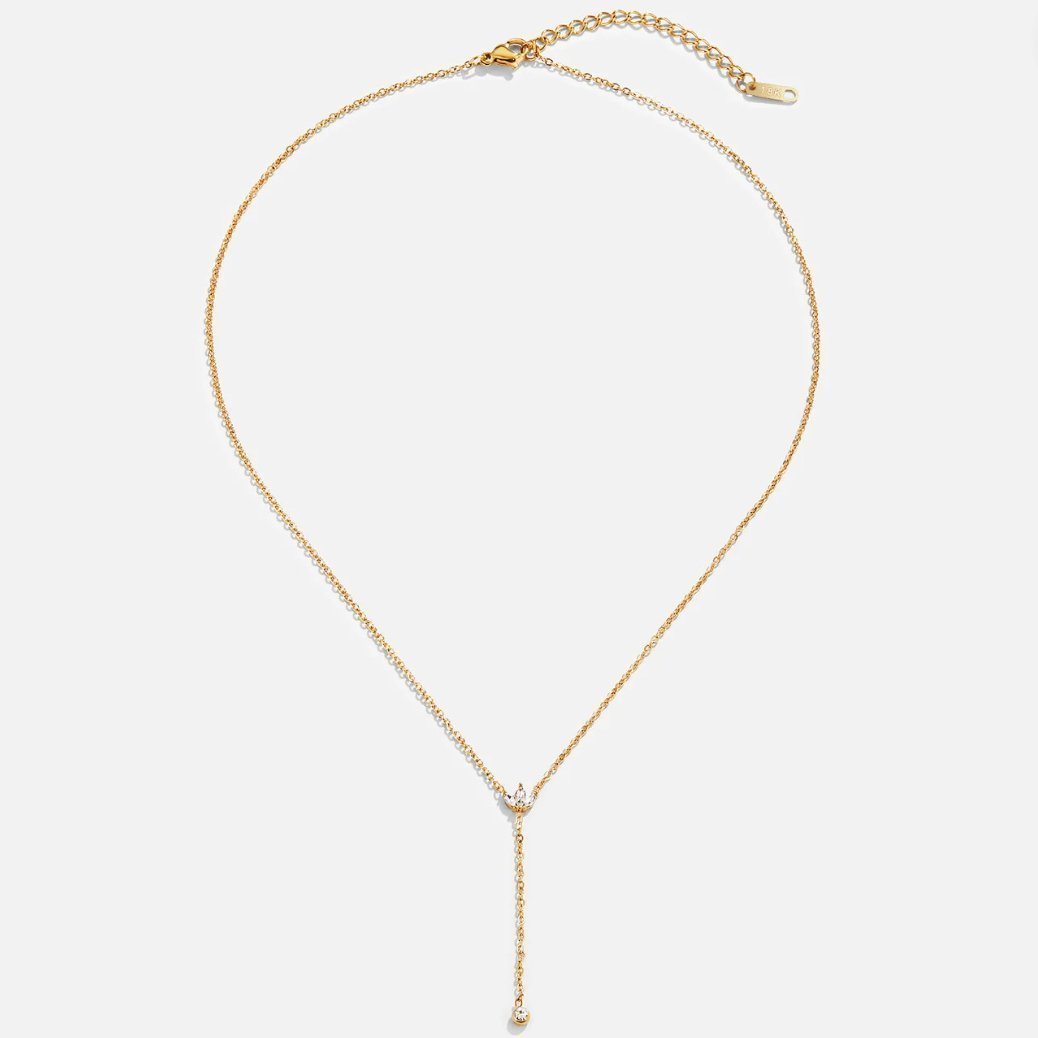 Crystal Lariat Drop Necklace