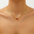 Deep Crimson Herringbone Chain