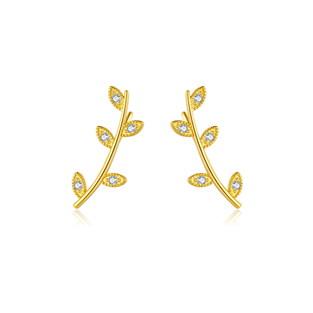 Delia Crystal Leaf Earrings