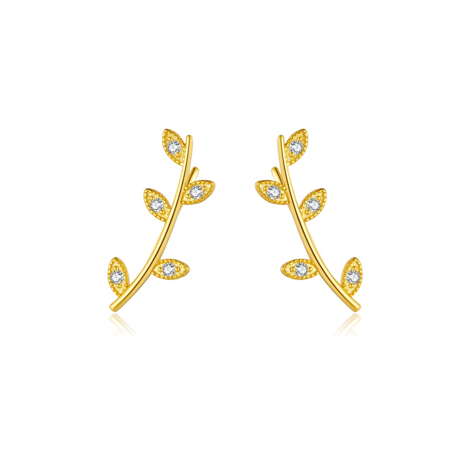 Delia Crystal Leaf Earrings