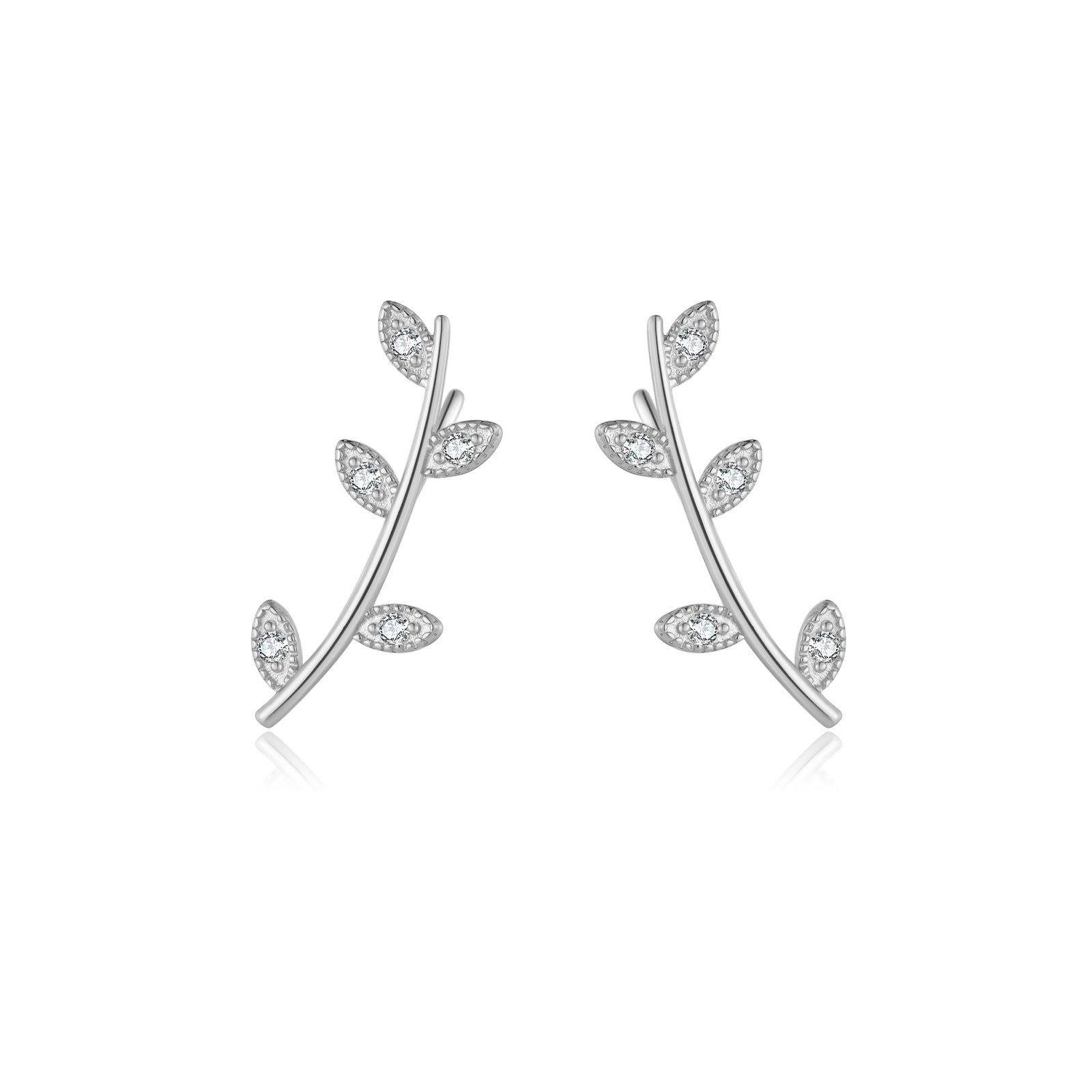 Delia Crystal Leaf Earrings
