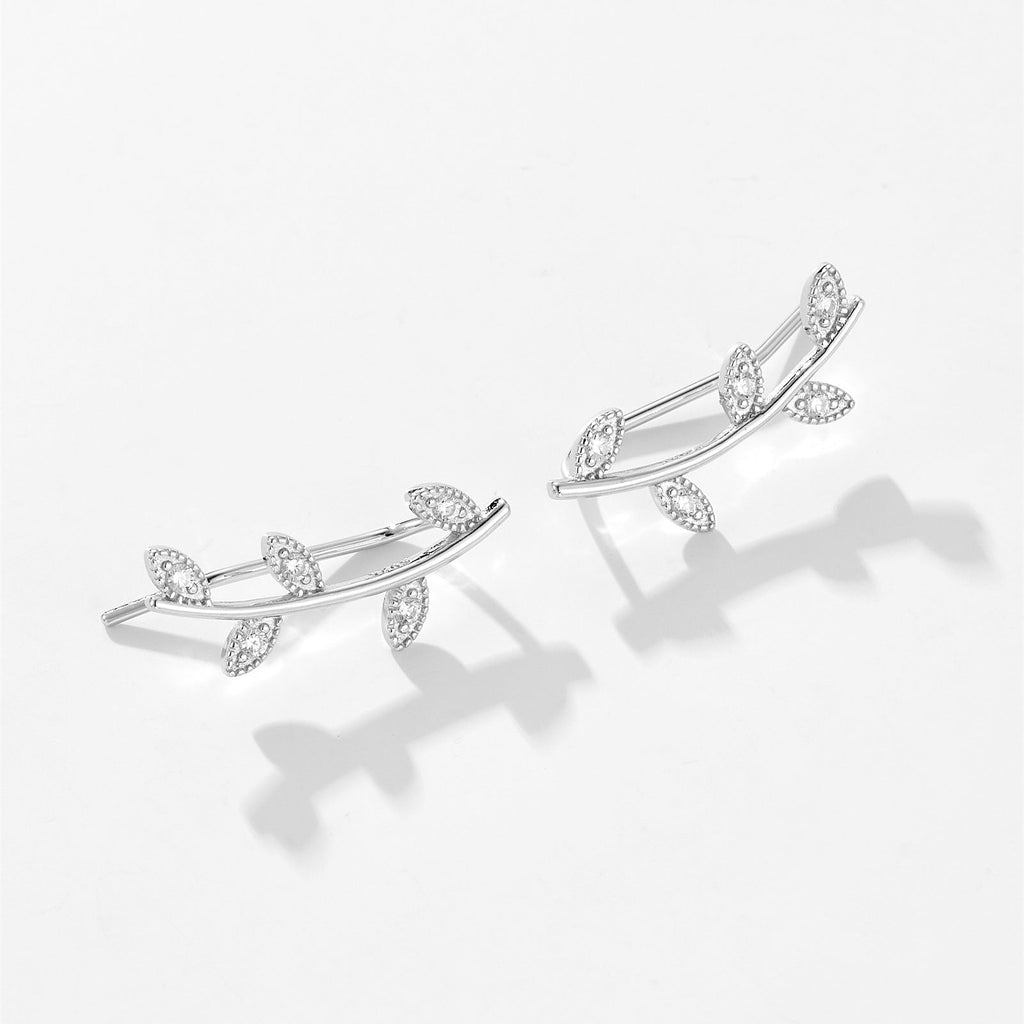 Delia Crystal Leaf Earrings