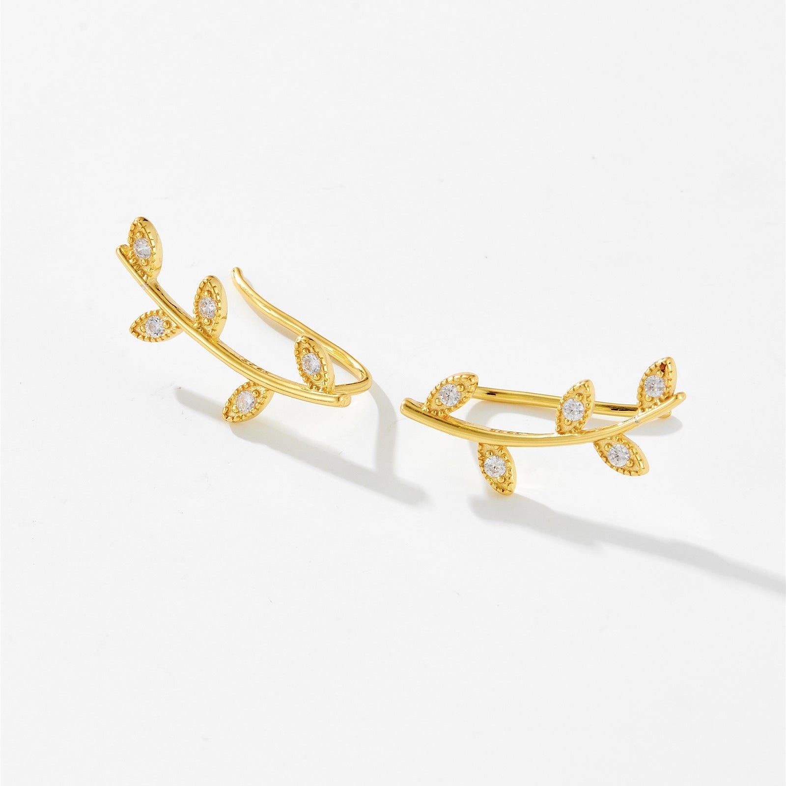 Delia Crystal Leaf Earrings