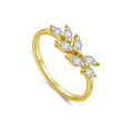 Delia Crystal Leaf Ring