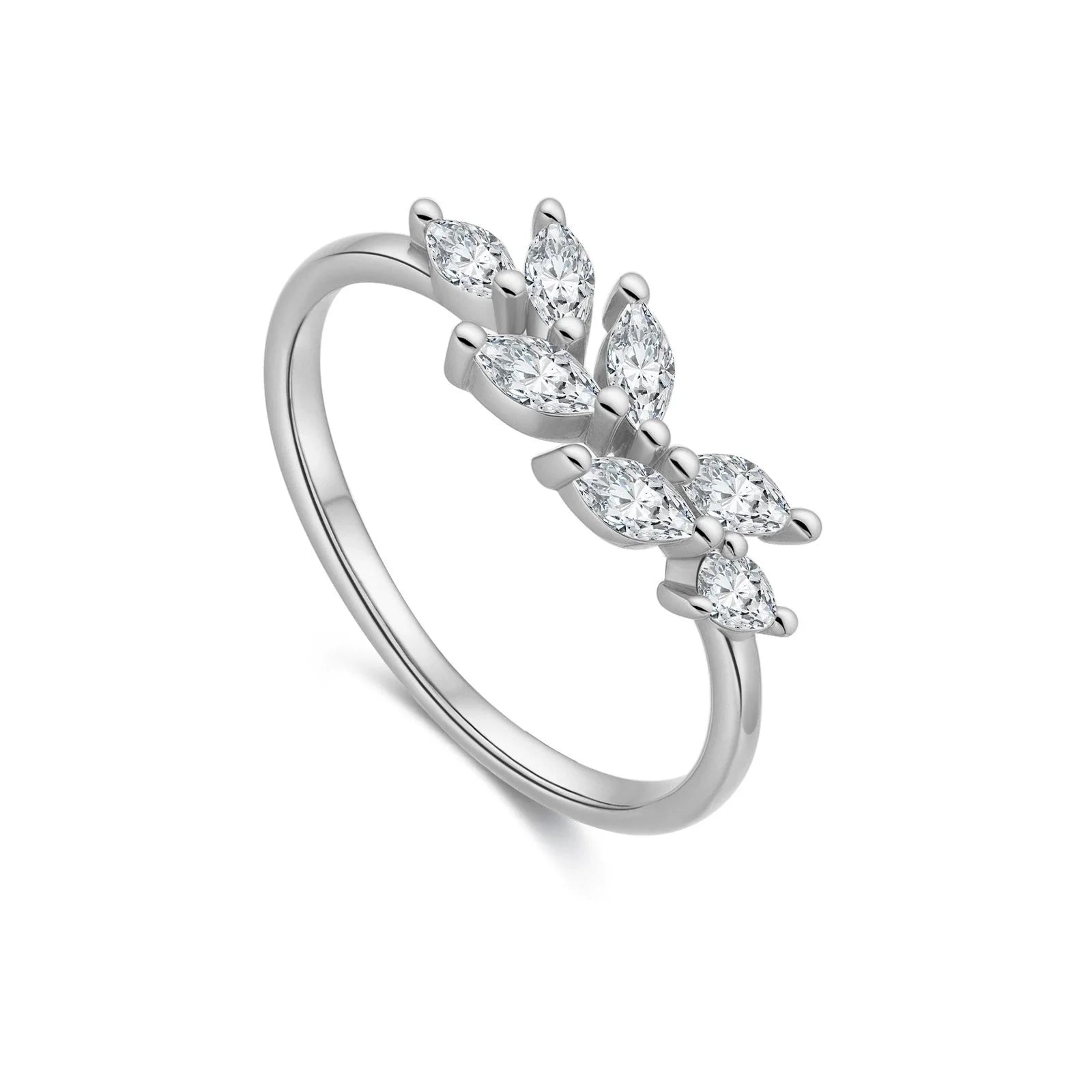 Delia Crystal Leaf Ring