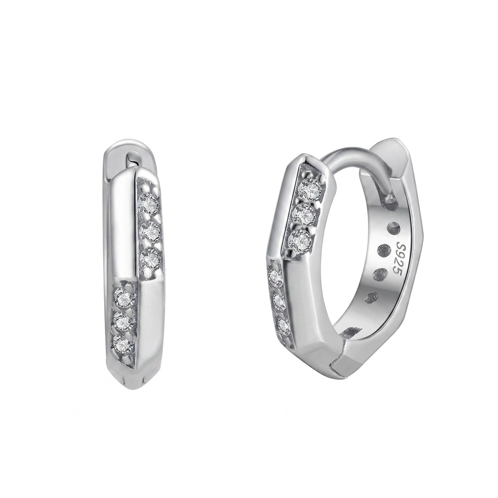 Edge of Glamour Silver Huggies