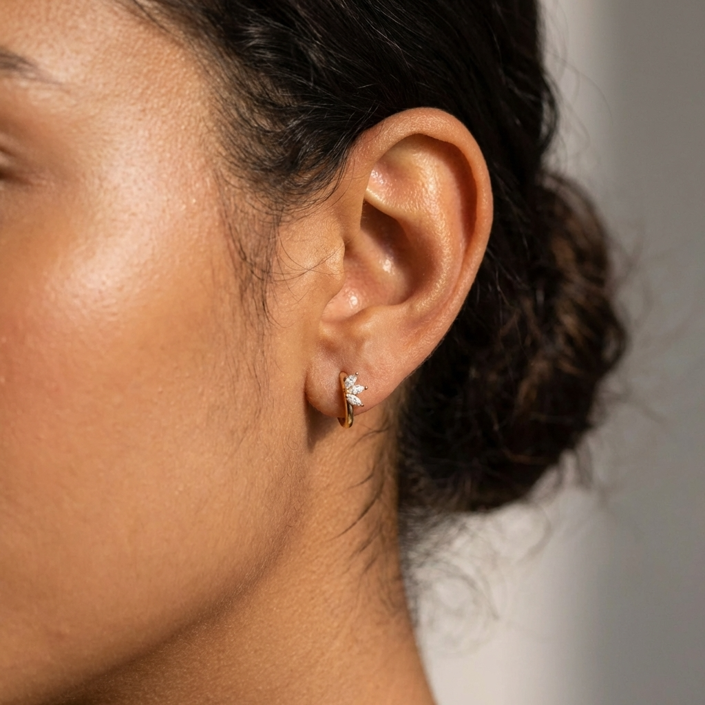 Elise Sparkle Huggie Earrings