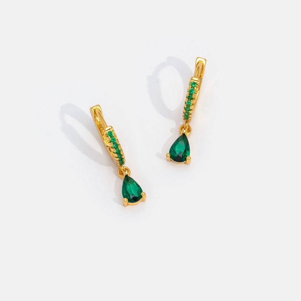 Emerald Shine Gold Hoops
