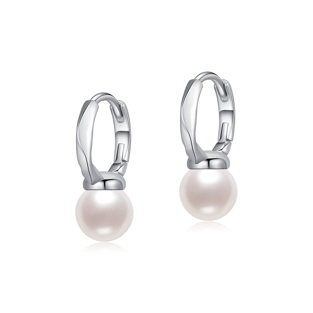 Esme Pearl Hoop Earrings