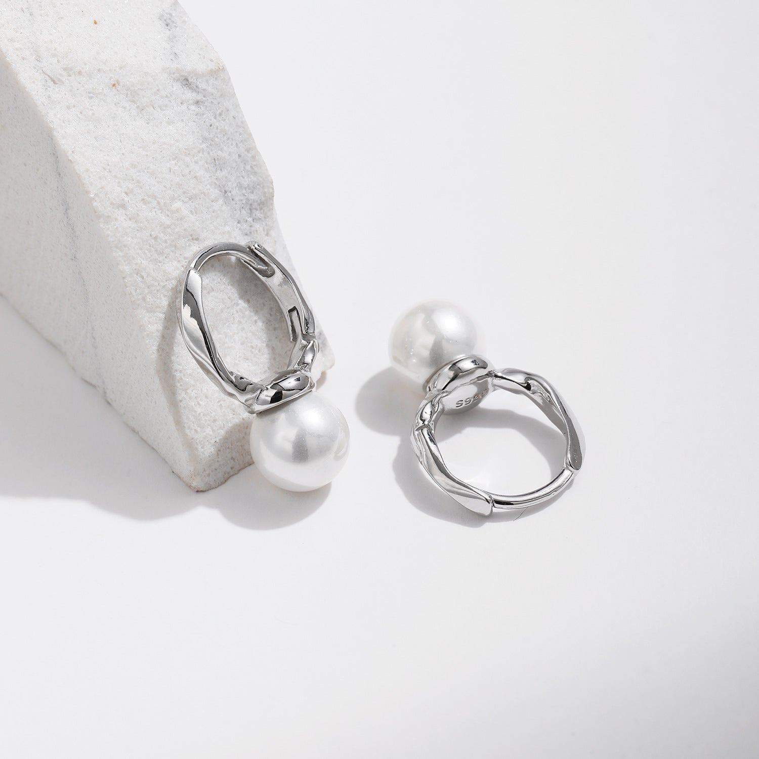 Esme Pearl Hoop Earrings