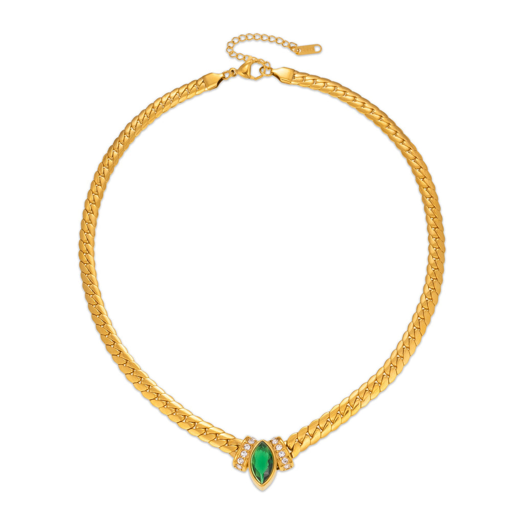 Forest Green Herringbone Chain