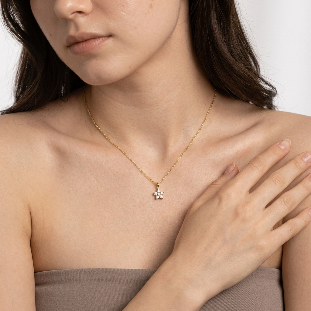 Freya Crystal Flower Necklace