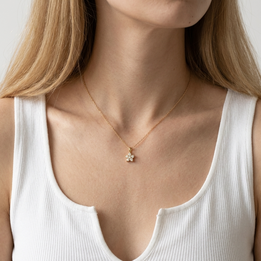 Freya Crystal Flower Necklace