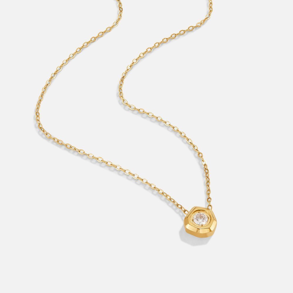 Gia Gold Crystal Charm Necklace