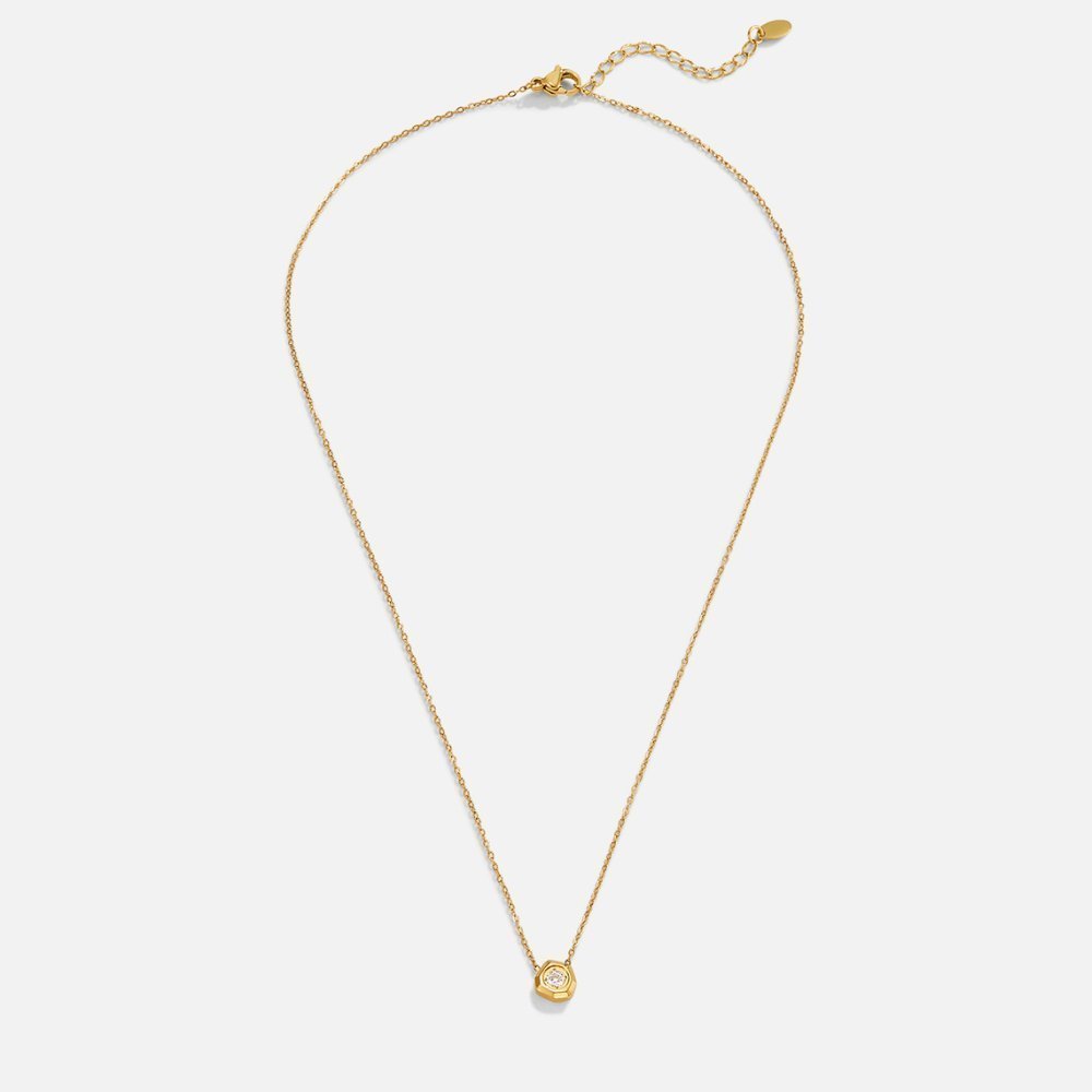 Gia Gold Crystal Charm Necklace