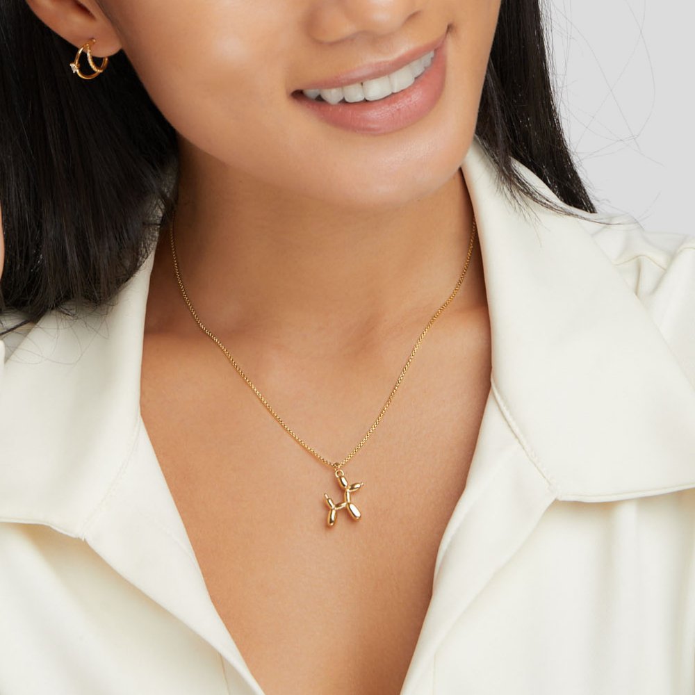 Gold Balloon Animal Necklace