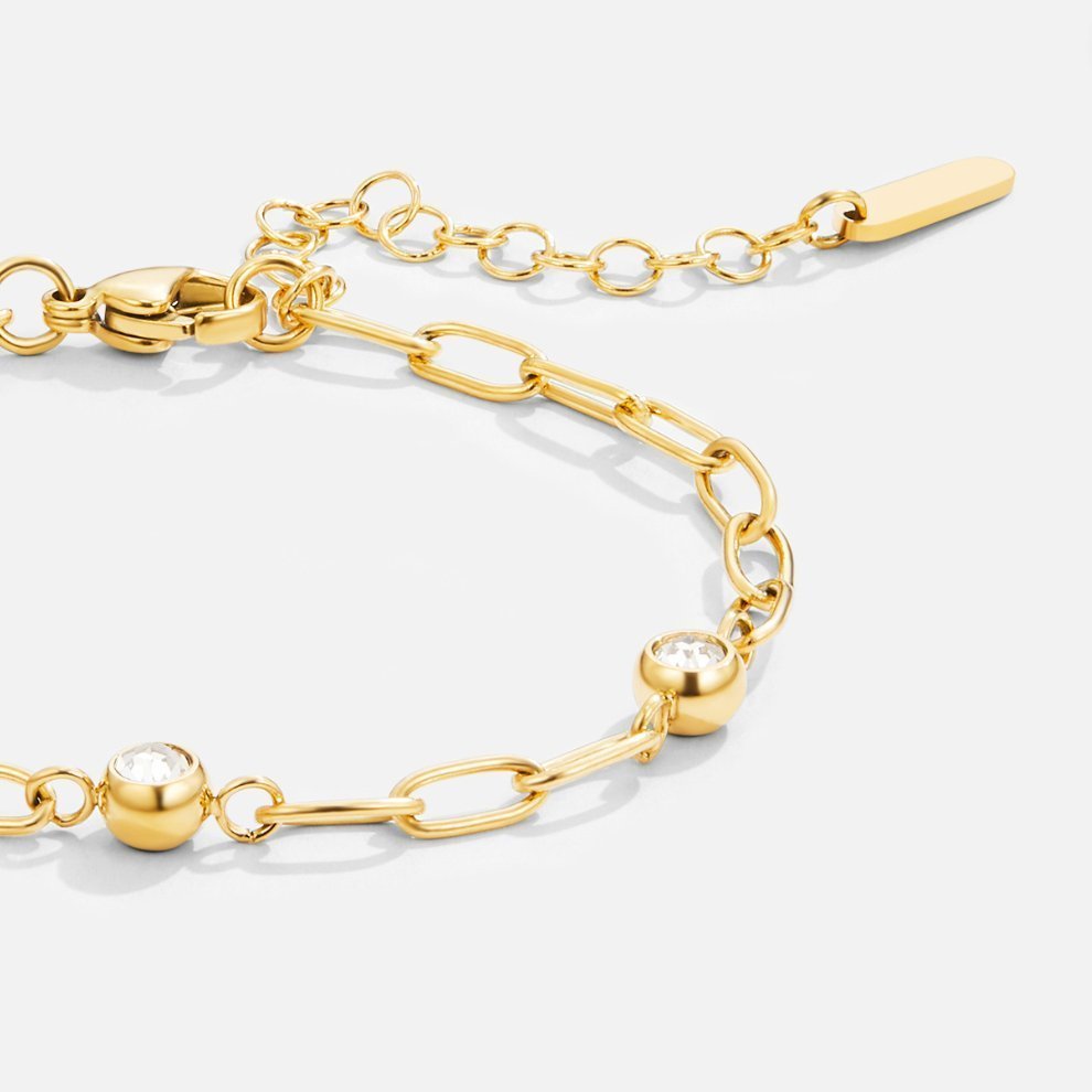 Gold Crystal Link Bracelet
