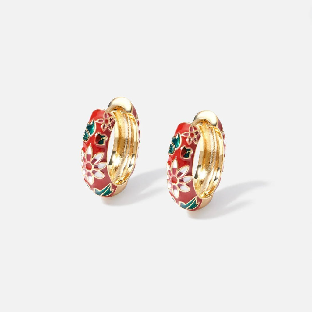 Golden Bloom Hoop Earrings
